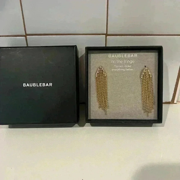 Baublebar Gold Tassel Earrings- On the fringe- New in Box - Picture 2 of 2